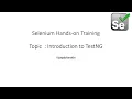 Introduction to TestNG