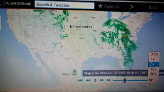 Wunderground weather map has unusual flashes of white circles
