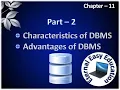 TN 12th computer science chapter - 11 Database concepts part 2 Characteristics Advantage of DBMS
