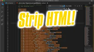 Strip HTML tags with Visual Studio Code - Remove HTML markup with Regular Expressions RegEx
