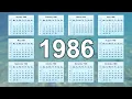 1986 Calendar