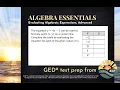 GED Math Prep Evaluate Equation of Line with T-Table 1 3 Adv 18