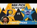 Indiana Pacers vs Charlotte Hornets Pick 26 NBA Pick Prediction