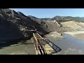 Last look at Trestle Tunnel Hwy 99 Pollock Bridge Drought Shasta Lake CA - 4k drone