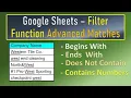 Google Sheets Filter Function Advanced Techniques