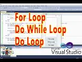 Visual Studio 2010 For Loop Do While Loop Do Loop