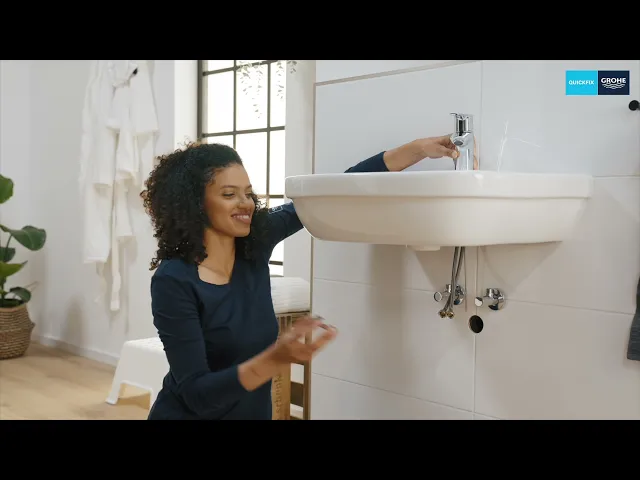 Praustuvo maišytuvas GROHE QuickFix Start Classic S, su dugno vožtuvu, taupantis vandenį, chromas, 23810000