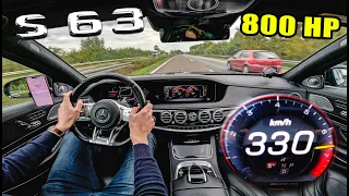 800HP Mercedes AMG S63 HITS 330 KM/H on the AUTOBAHN!