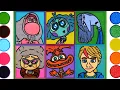 INSIDE OUT 2 Characters New Emotions Jelly Painting Coloring for Kids Drawing Emotions