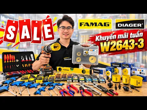 [Khuyến mãi W2643-3] "Mừng Hậu 20-10" - Khoan bê tông, gỗ - Bộ đầu vít