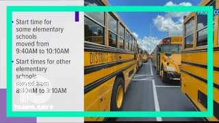 10 10 a m start time for elementary schools proposed in Pasco County