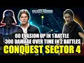 Easy Sector 4 Feats 60 Evasion Up In 1 Battle 300 DOTs In 2 Battles Stranger Conquest SWGoH