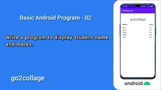 EP 02 Android Studio Basic Program I go2collage