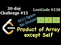 LeetCode 30 day Challenge Day 15 Product of Array except self C Java
