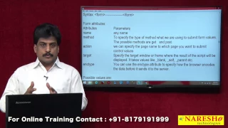 HTML Forms - Part 1 Web Technologies Tutorial Mr Subbaraju