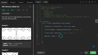 206 Reverse Linked List recursive iterative DSA JAVA LeetCode Logic Code Explained
