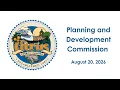 Planning and Development Commission - August 20 2026