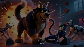 Story Time: The Cat Whiskerstrike's Fight Against King Kanine and his Robotic Dogs - Kids Stories