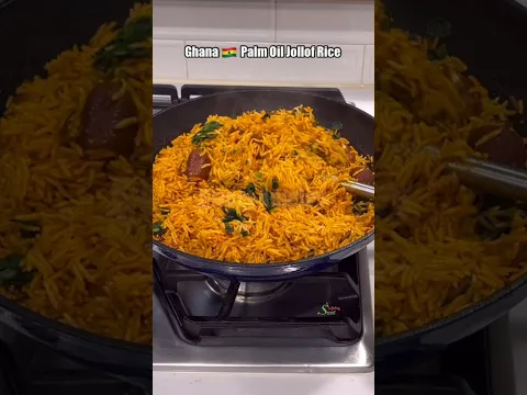 Tasty Ghana 🇬🇭 Palm Oil Jollof Rice #shorts #youtubeshorts #rice