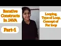 Class 9th ICSE Iterative Constructs in JAVA Loops Type of loops in Hindi l Part-1