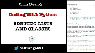 Sorting lists and classes in Python Coding with