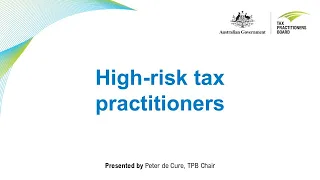 High-risk tax practitioners