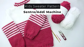 How to Knit a Child Sweater on a Circular Knitting machine Sentro or ADDI king