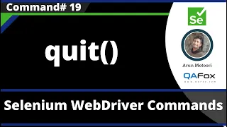 quit Command - Selenium WebDriver