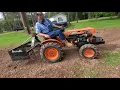 Box blade garden with Kubota B7100-garden prep Vid 2