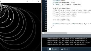 Processing ripple array coordinates sound