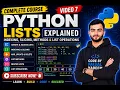Python Lists Explained Indexing Slicing Methods List Operations Complete Tutorial