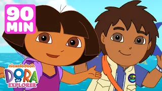 Dora the Explorer's Air and Water Rescues! w/ Diego 🌊💨 90 Minutes | Dora & Friends