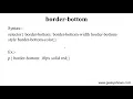 border bottom in CSS Hindi