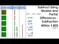 Subtract Using Models and Partial Differences - Subtraction within 1000