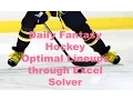 NHL Hockey Daily Fantasy Spreadsheet in Excel Solver Optimal lineups