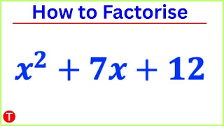 Factorise x 2 7x 12 Factor x2 7x 12