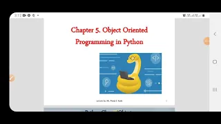 Lecture no 18 - Classes and Objects Programming with Python