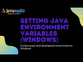 Setting up Java Environment Variables on Windows Java for Beginners