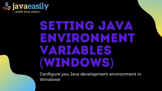 Setting up Java Environment Variables on Windows Java for Beginners