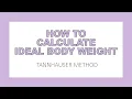 How to Calculate Ideal Body Weight Tannhauser Method
