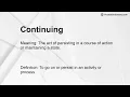 Continuing Meaning