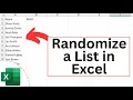 How to Randomize a List in Excel