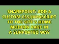 Sharepoint Add a custom to the site s home modern page in a supported way