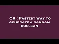 C Fastest way to generate a random boolean