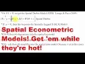 Overview of Spatial Econometric Models