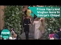 Newlyweds Prince Harry and Meghan Markle leave St George s Chapel