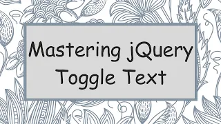 Mastering jQuery Toggle Text