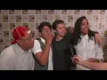 Laura Harrier attempts to lock arms with Tom Holland so he calls for Zendaya