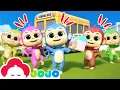 Download Lagu Five Little Monkeys Are Riding On The Bus! | Baby JoJo Nursery Rhymes \u0026 Kids Songs