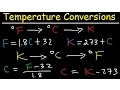 Celsius to Fahrenheit to Kelvin Formula Conversions - Temperature Units C to F to K